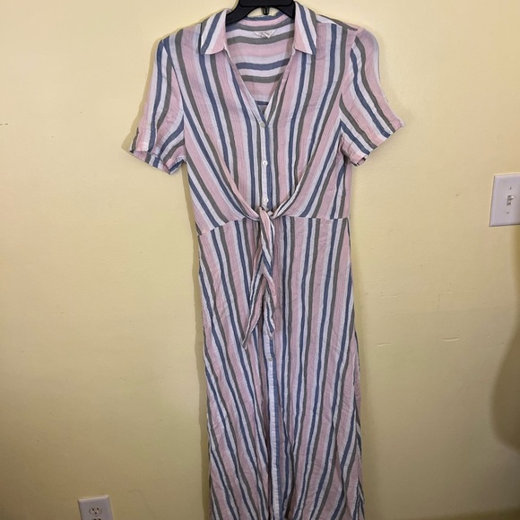 Caslon Striped Button-Down Maxi Dress - Picture 1 of 6